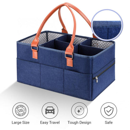 LITTLE STORY Premium Diaper Caddy - Blue