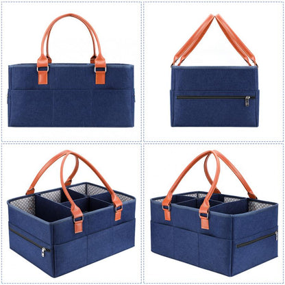 LITTLE STORY Premium Diaper Caddy - Blue