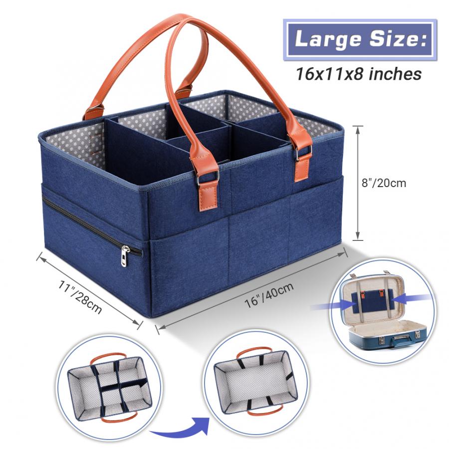 LITTLE STORY Premium Diaper Caddy - Blue