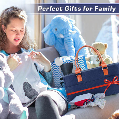 LITTLE STORY Premium Diaper Caddy - Blue