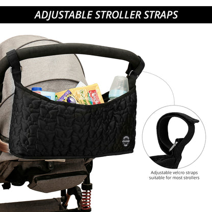 LITTLE STORY Premium Stroller Bag - Quilted - Black