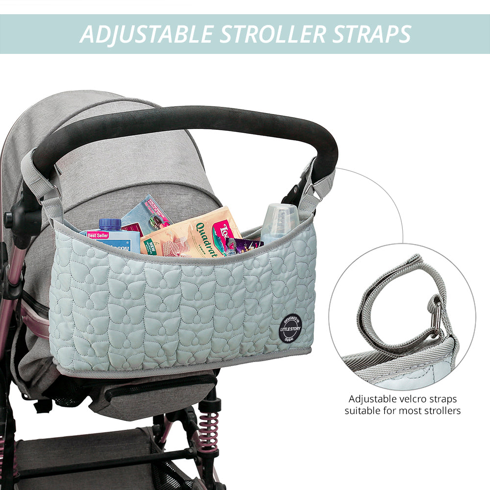 LITTLE STORY Premium Stroller Bag - Quilted - Blue