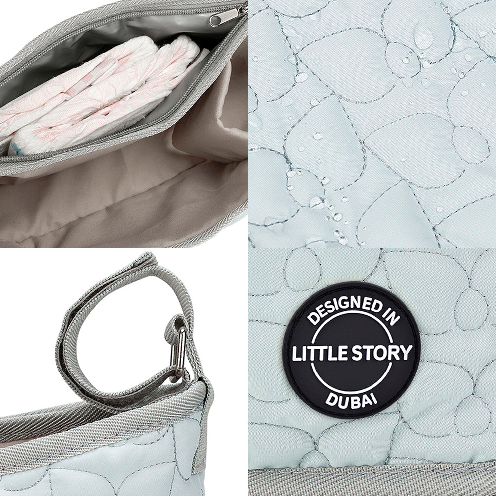 LITTLE STORY Premium Stroller Bag - Quilted - Blue