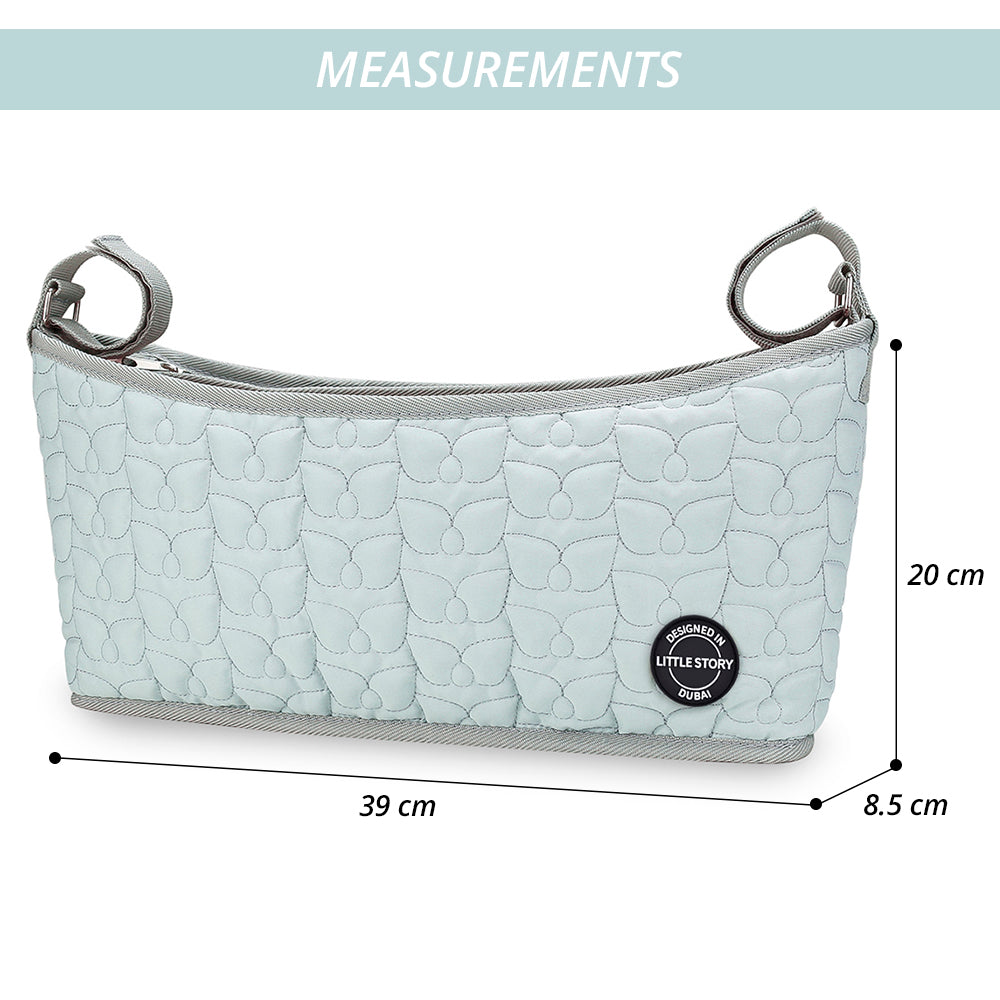 LITTLE STORY Premium Stroller Bag - Quilted - Blue