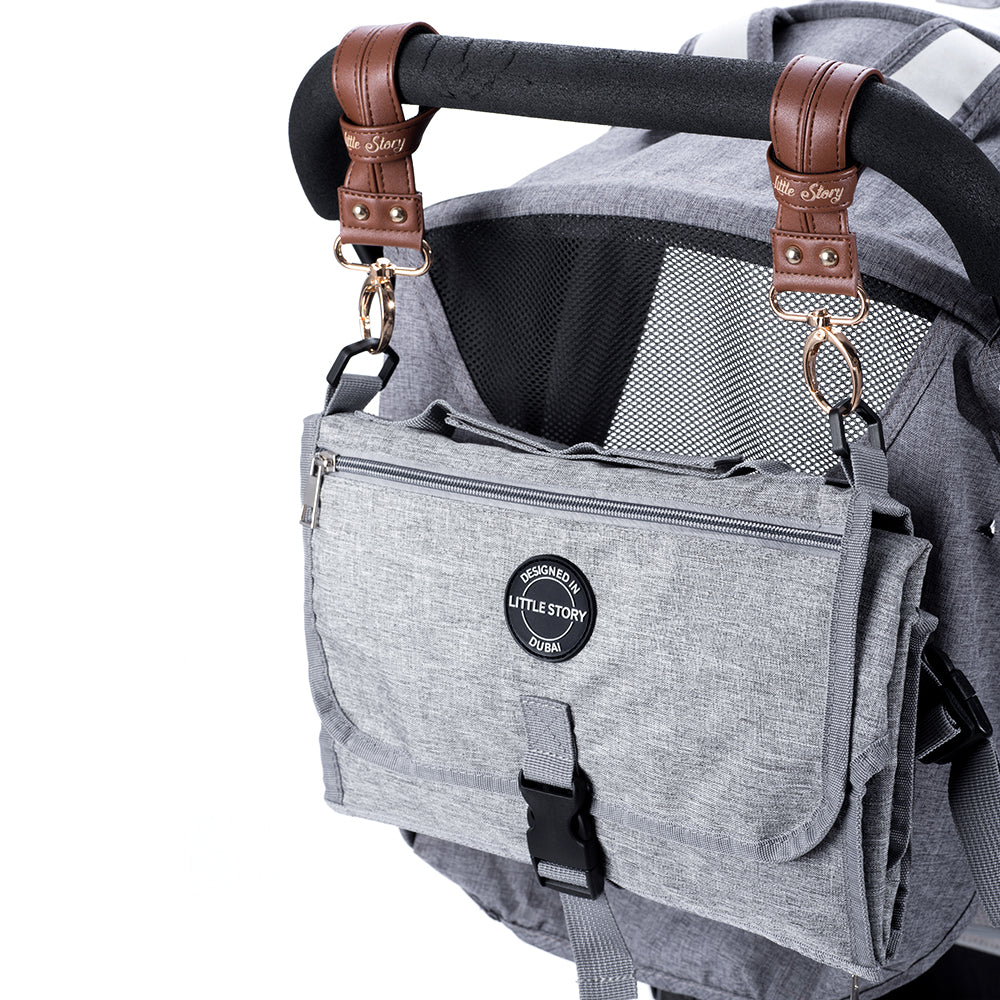 LITTLE STORY Premium Stroller Hooks - Brown