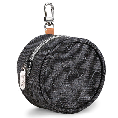LITTLE STORY Quilted Diaper Backpack w/Pacifier bag and Stroller hooks - Grey