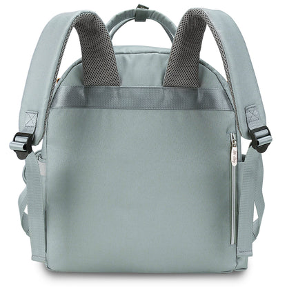 LITTLE STORY Quilted Diaper Backpack w/Pacifier bag and Stroller hooks - Wedgewood Green