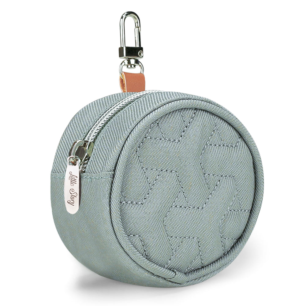 LITTLE STORY Quilted Diaper Backpack w/Pacifier bag and Stroller hooks - Wedgewood Green