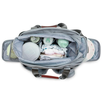 LITTLE STORY Quilted Diaper Bag w/Pacifier Pouch - Blue