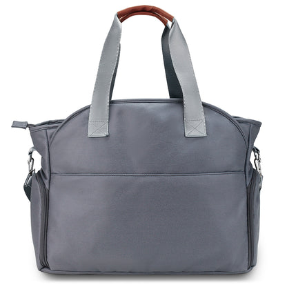 LITTLE STORY Quilted Diaper Bag w/Pacifier Pouch - Dark Grey