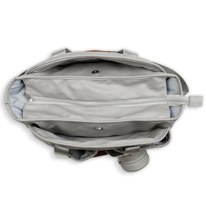 LITTLE STORY Quilted Diaper Bag w/Pacifier Pouch - Grey