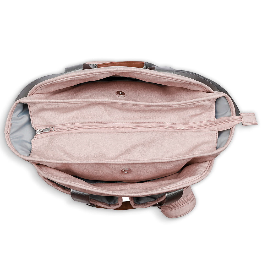 LITTLE STORY Quilted Diaper Bag w/Pacifier Pouch - Pink