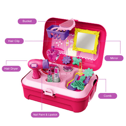 LITTLE STORY Role Play Beautician/Make Up Box Backpack (21 Pcs) - Pink