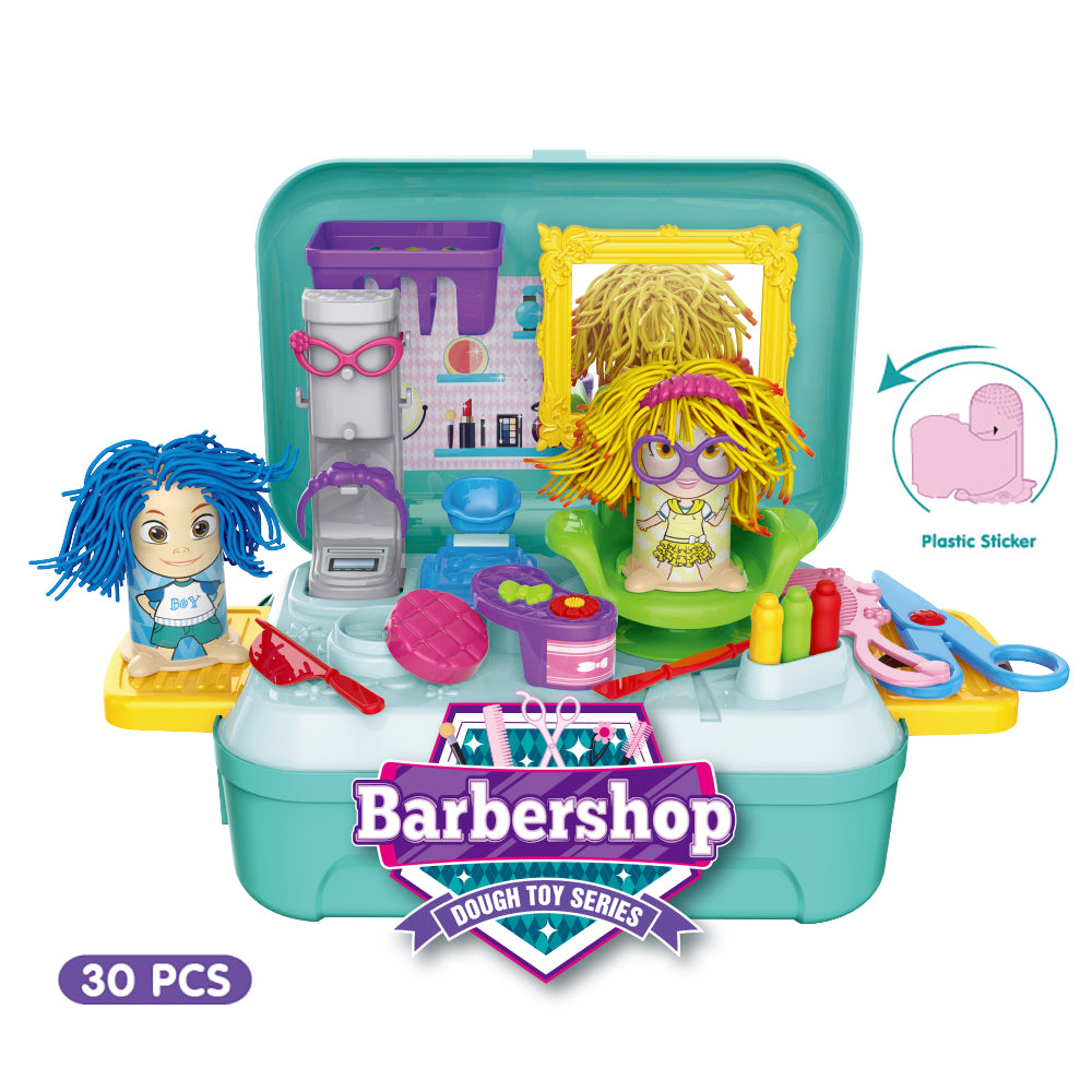 LITTLE STORY Role Play Beautician/Make Up Box With Dough Backpack (30 Pcs) - Green