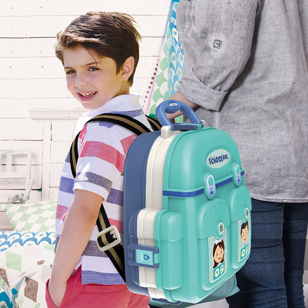 LITTLE STORY Role Play Doctor/Nurse/Clinic Toy Set School Bag (23 Pcs) - Blue, 3 - In - 1 Mode