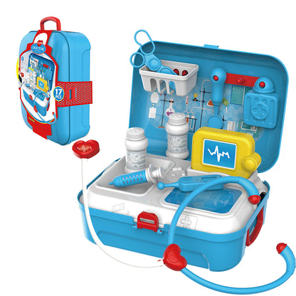 LITTLE STORY Role Play Hospital/Doctor Set Box Backpack (17 Pcs) - Blue