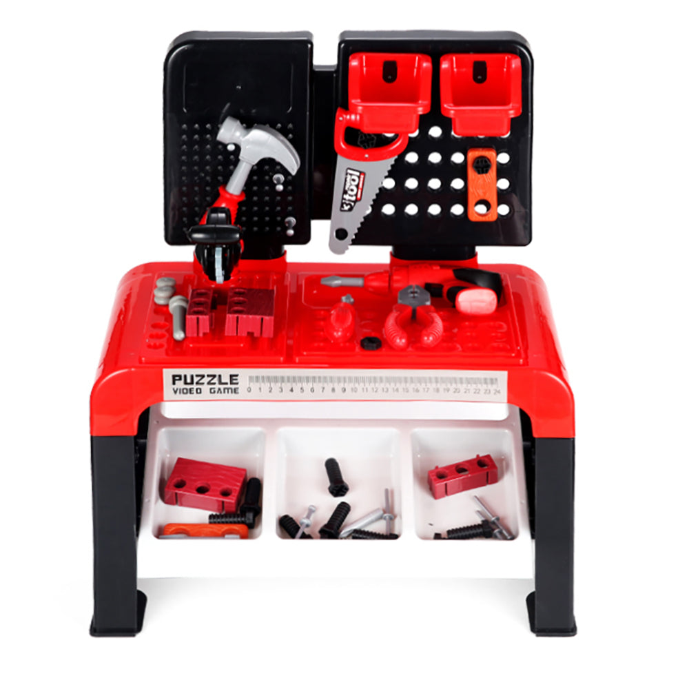 LITTLE STORY Role Play Mechanic/Builder Tools Table Toy Set (46 Pcs) - Black