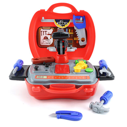 LITTLE STORY Role Play Mechanic/Junior Builder Toolbox Set (19 Pcs) - Red