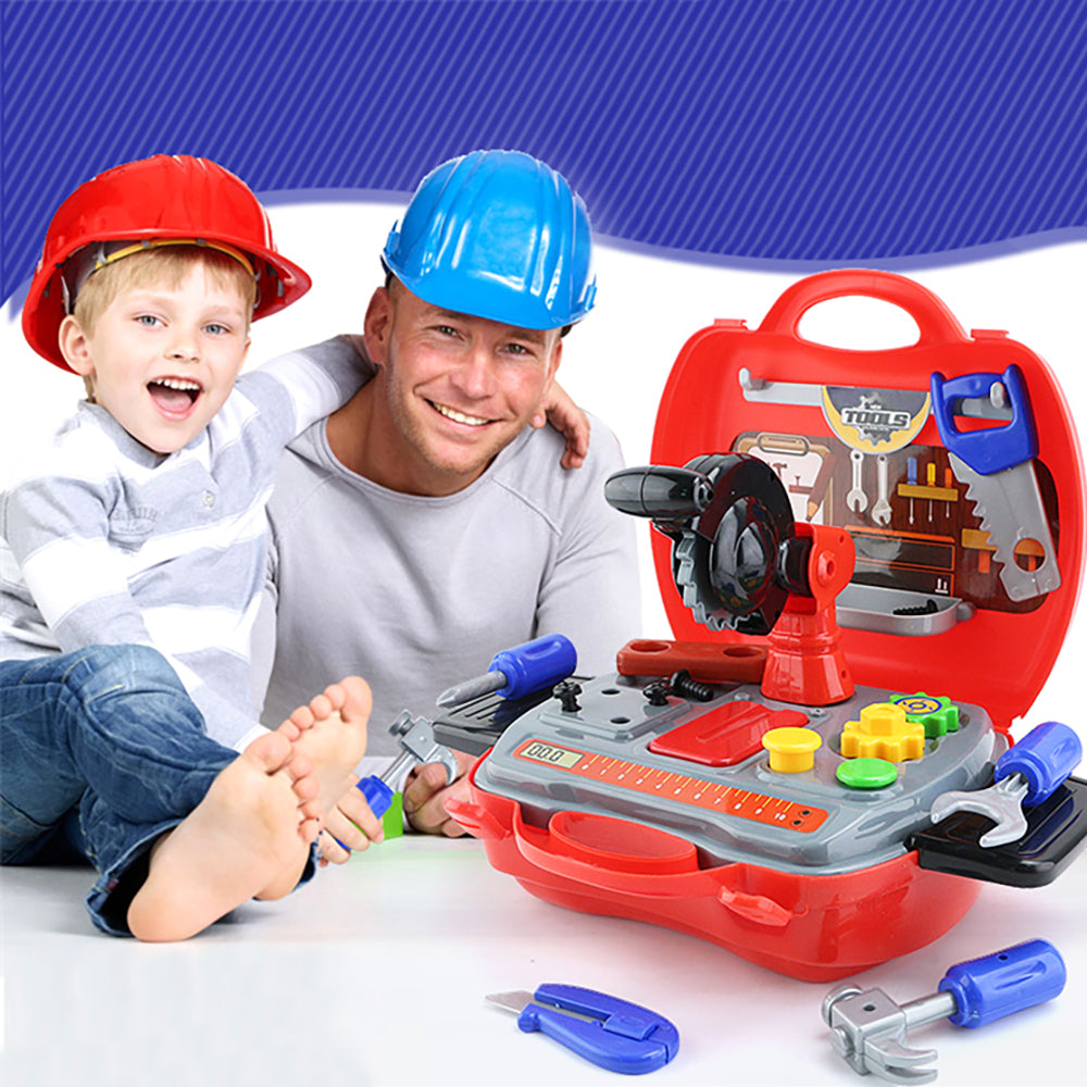 LITTLE STORY Role Play Mechanic/Junior Builder Toolbox Set (19 Pcs) - Red
