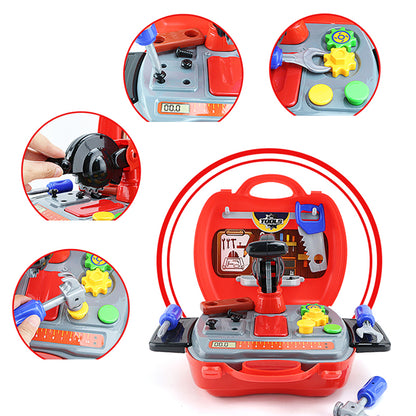 LITTLE STORY Role Play Mechanic/Junior Builder Toolbox Set (19 Pcs) - Red