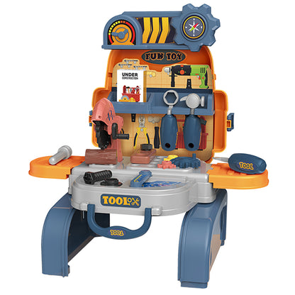 LITTLE STORY Role Play Mechanic/Tools Station Toy Set School Bag (23 Pcs) - Yellow, 3 - In - 1 Mode