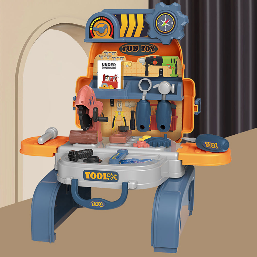 LITTLE STORY Role Play Mechanic/Tools Station Toy Set School Bag (23 Pcs) - Yellow, 3 - In - 1 Mode
