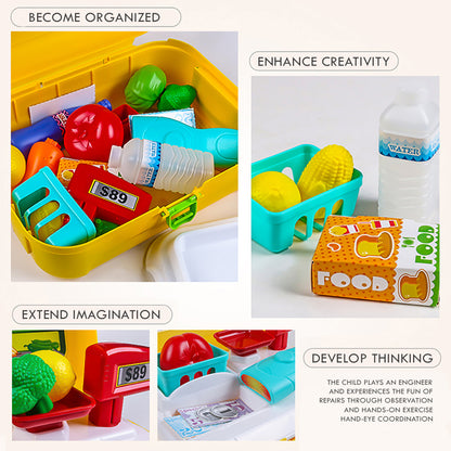 LITTLE STORY Role Play Shopkeeper/Supermarket Set Box Backpack (21 Pcs) - Yellow