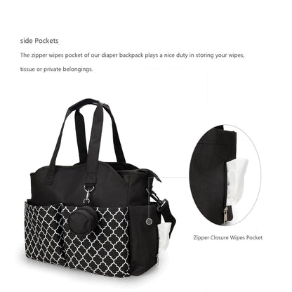 LITTLE STORY Signature Diaper Bag - Black