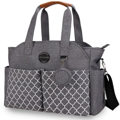 LITTLE STORY Signature Diaper Bag - Grey