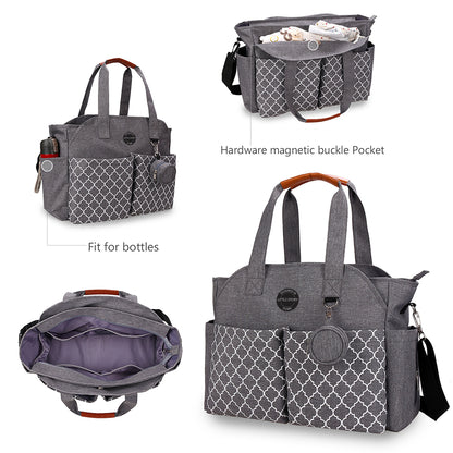 LITTLE STORY Signature Diaper Bag - Grey