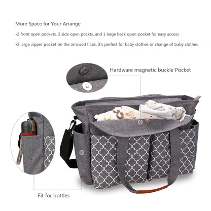 LITTLE STORY Signature Diaper Bag - Grey