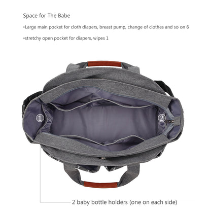 LITTLE STORY Signature Diaper Bag - Grey