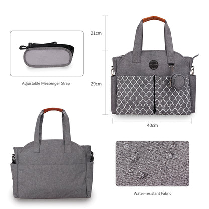 LITTLE STORY Signature Diaper Bag - Grey