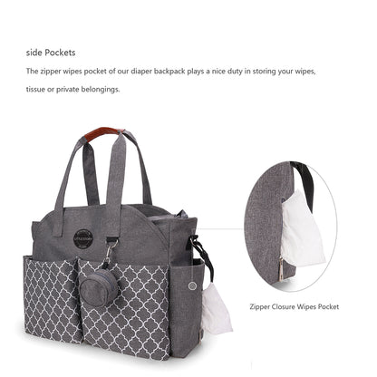 LITTLE STORY Signature Diaper Bag - Grey