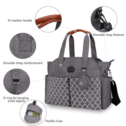 LITTLE STORY Signature Diaper Bag - Grey