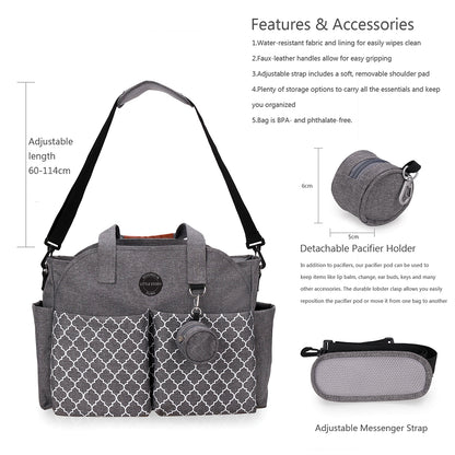 LITTLE STORY Signature Diaper Bag - Grey