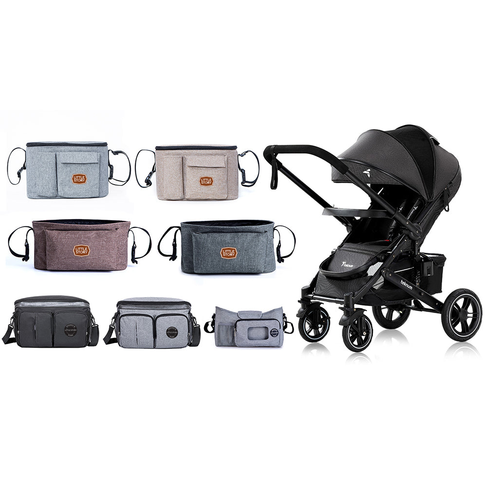 LITTLE STORY Stroller Diaper Organizer Bag - Grey