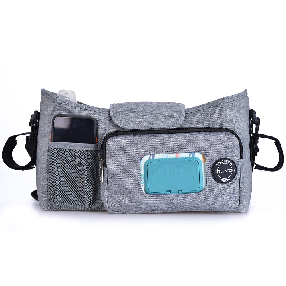 LITTLE STORY Stroller Diaper Organizer Bag - Grey