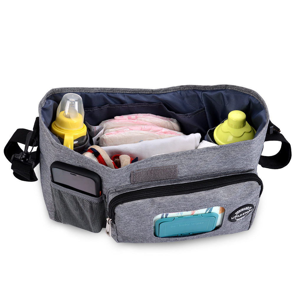 LITTLE STORY Stroller Diaper Organizer Bag - Grey