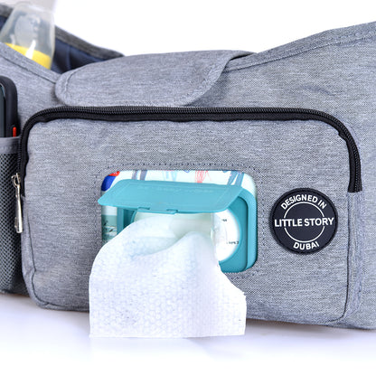 LITTLE STORY Stroller Diaper Organizer Bag - Grey