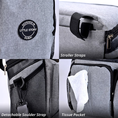 LITTLE STORY Stroller Organizer Travel Bag - Grey