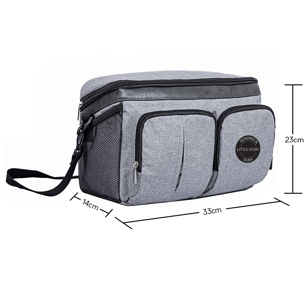 LITTLE STORY Stroller Organizer Travel Bag - Grey