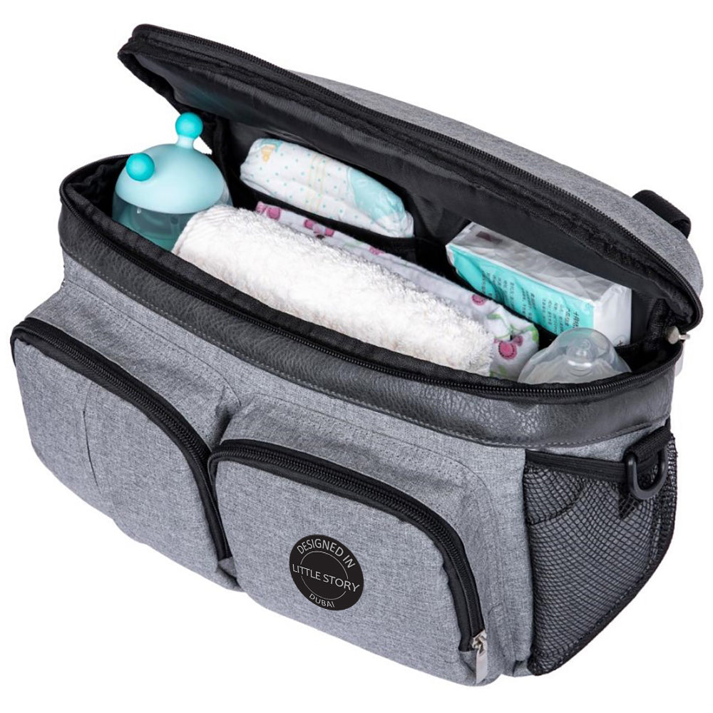 LITTLE STORY Stroller Organizer Travel Bag - Grey
