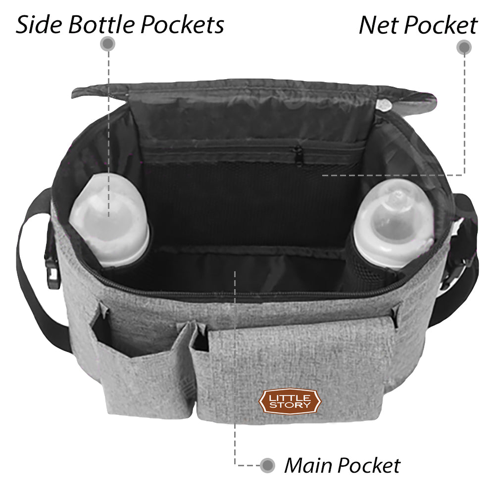 LITTLE STORY Stroller Organizer Travel Bag - Ivory