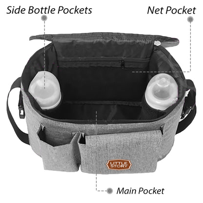 LITTLE STORY Stroller Organizer Travel Bag - Ivory