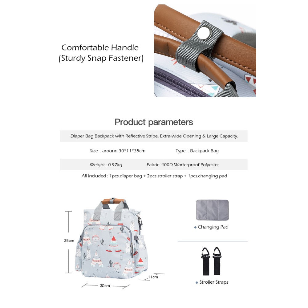 LITTLE STORY Styler Diaper Backpack - Polar Bear Grey