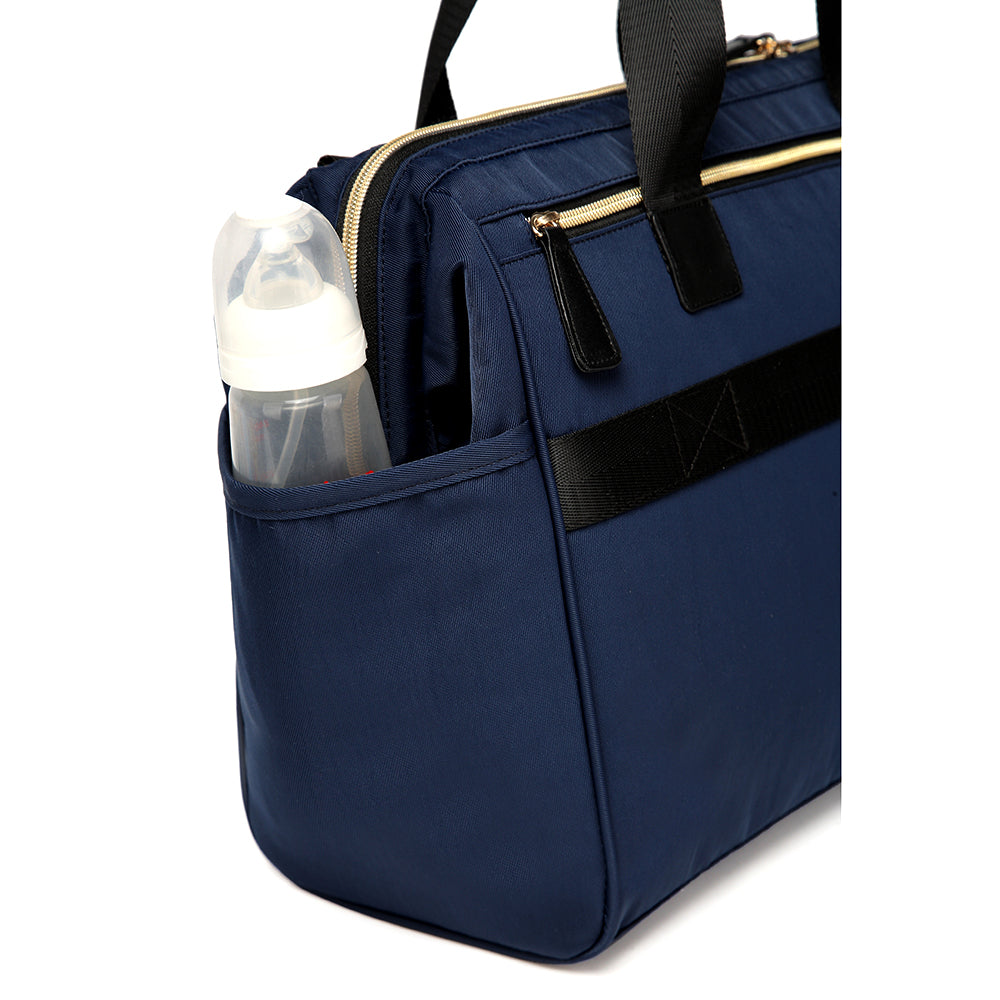 LITTLE STORY Zera Mom Dad Diaper Bag - Navy Blue