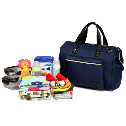 LITTLE STORY Zera Mom Dad Diaper Bag - Navy Blue