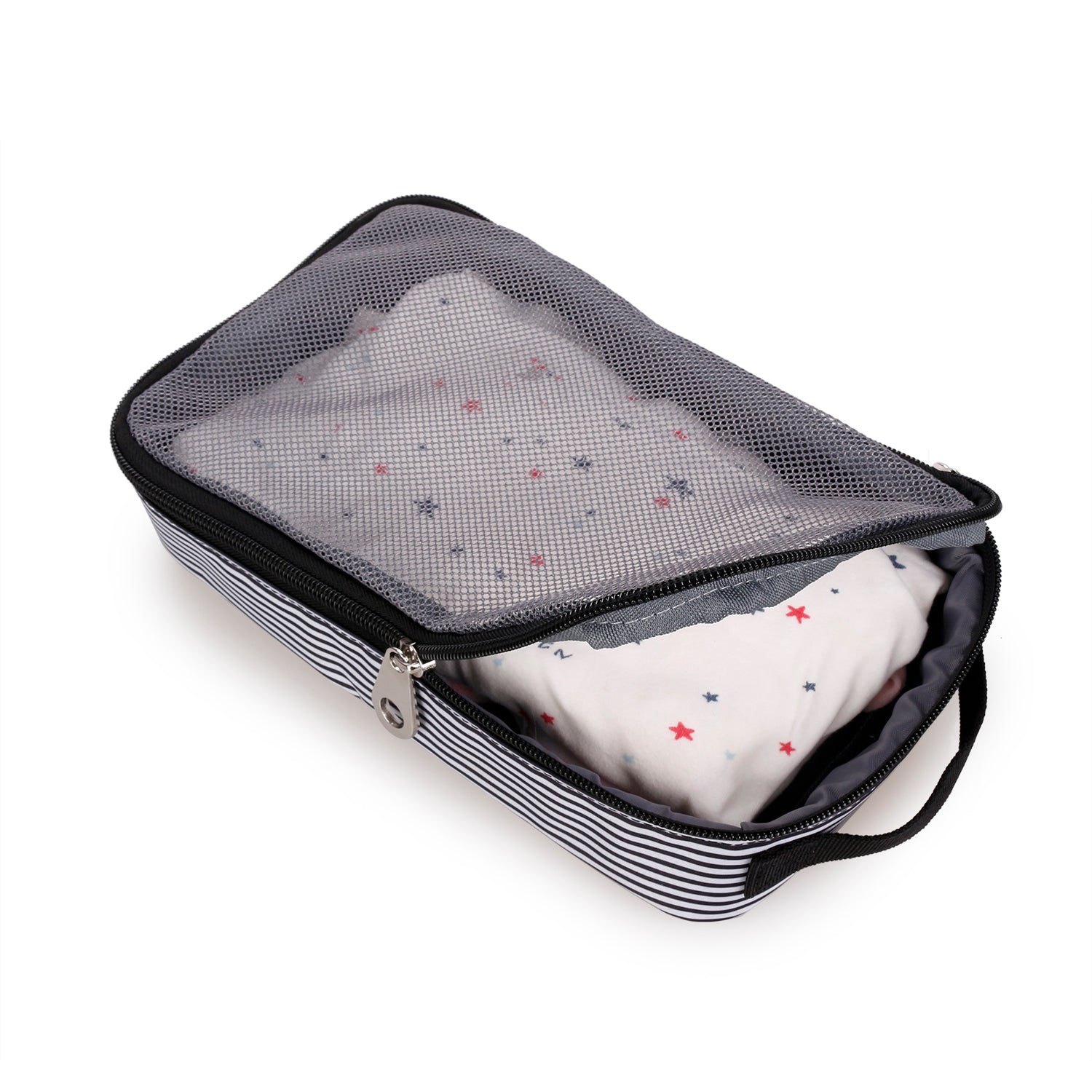 LITTLE STORY diaper bag set of 6 with hooks - Black