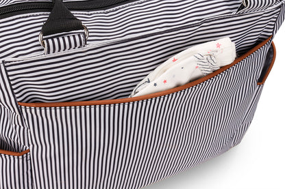 LITTLE STORY diaper bag set of 6 with hooks - Black